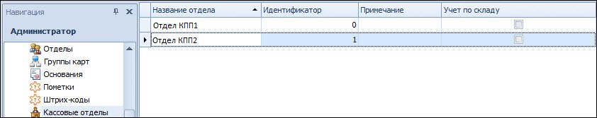 кассовые отделы