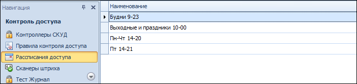 расписание доступа1